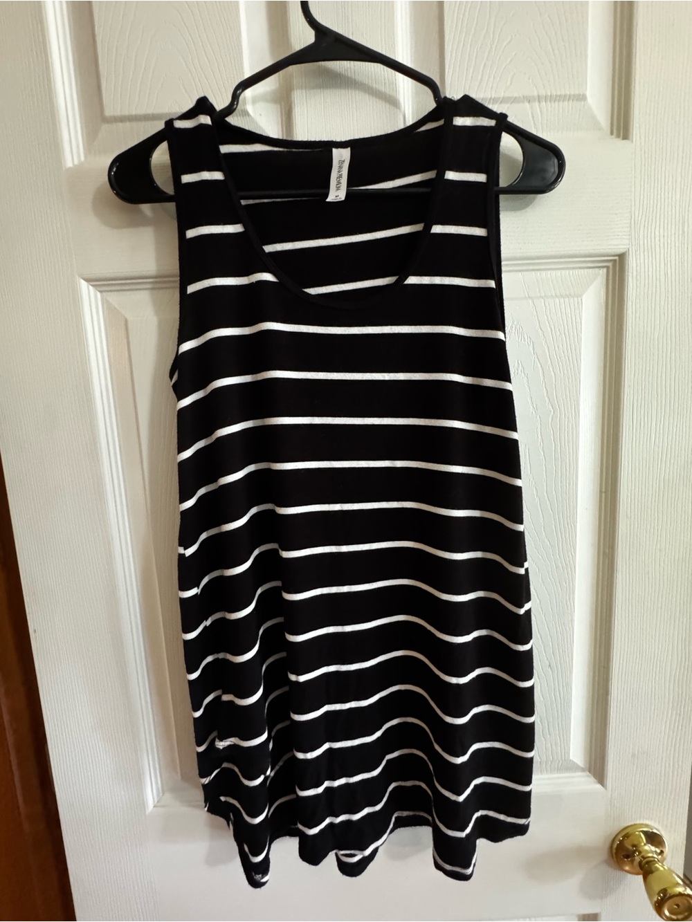 Striped Black and White Sleeveless Tank Top